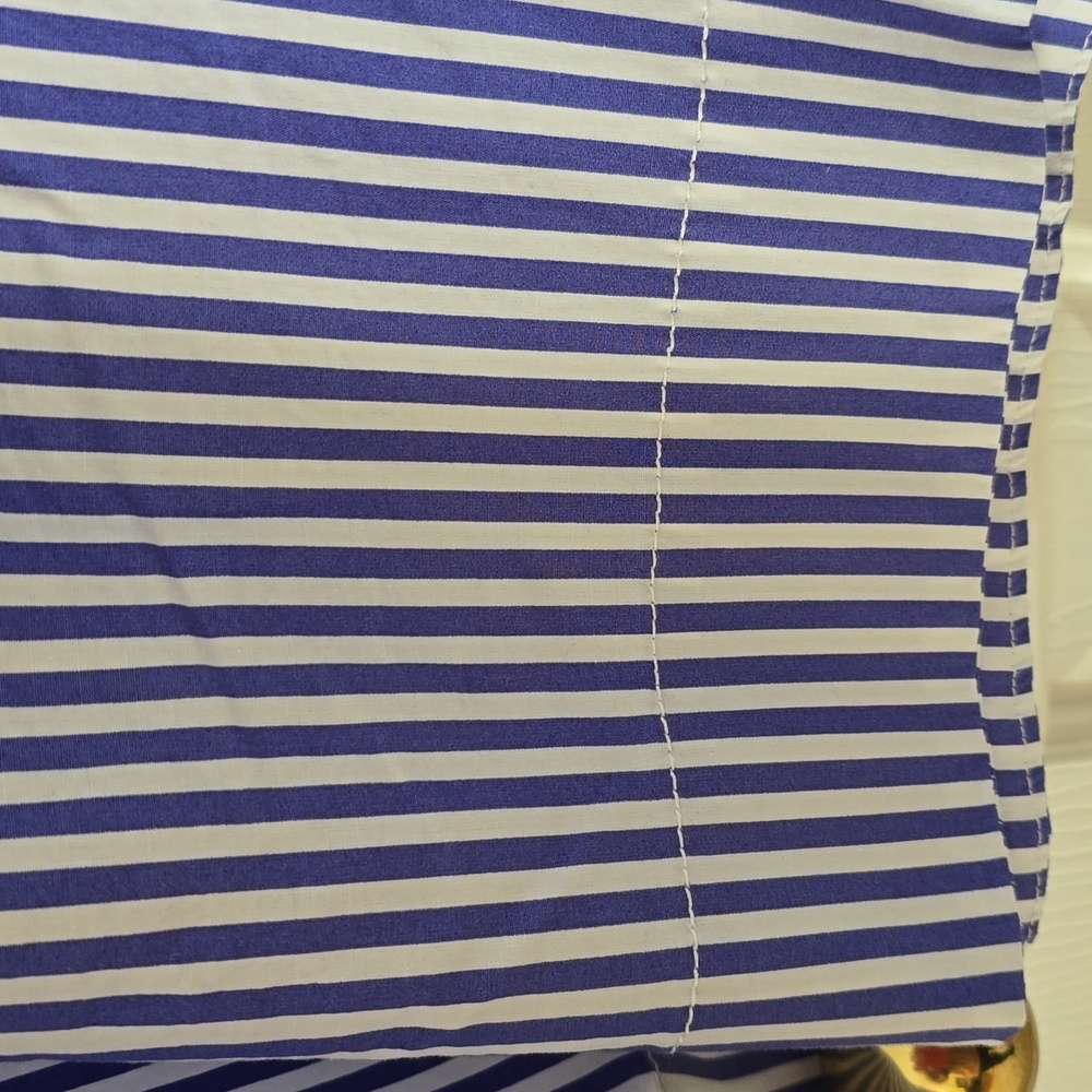 St. John's Bay Blue and White Striped Midi Skirt - Picture 7 of 13